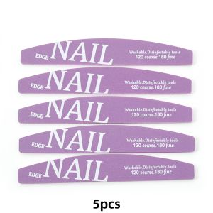 2/5/10Pcs Chic Purple Crescent Nail File Set Dual 120/180 Grit Washable Salon-Grade Manicure Tools for Shaping Flawless Nails
