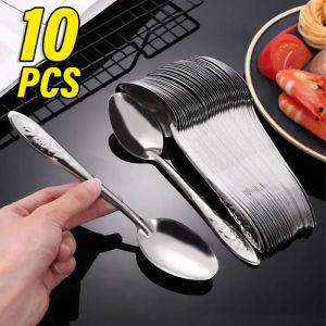 YESPERY 5/10Pcs Watermelon Stainless Steel Dessert Spoons Silver Large Capacity Flatware Rice Dinner Spoons Kitchen Tableware Cooking Utensil