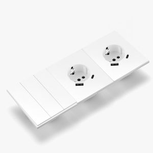 Skin Sensation USB A+C Power Sockets Skin Feel Paint Rocker Switch Integrated Panel Embedded Wall Socket Button Light Switch