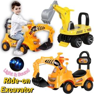 Big Size Excavator Toy Car Baby Toys Children Excavator Truck Toy Car With Light and Music Childrens Four-Wheel Skating Best Gift