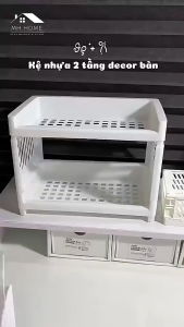 Kệ nhựa dung tích lớn decor đựng trang sức mỹ phẩm văn phòng phẩm phong cách Hàn Quốc