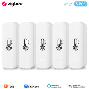 1/2/5pcs Tuya Zigbee Temperature Humidity Sensor Smart Life Remote Monitor For Smart Home Work with Tuya Zigbee Hub