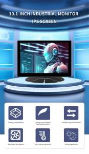 MISSUN 1280x800 10.1" Industrial Monitor IPS Display Signal 16:10 Screen Supports VAG HDMI AV BNC for Phone PC Loptop Extension