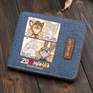 Student Mens Compact Lightweight Simple Cartoon Anime Trendy Youth Driving License Coin Card Horizontal Wallet Leather