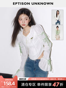 Eptison Womens Long Sleeve Shirt Sweet Style Short Design Attractive Cotton Blend Floral Trim Collar Button Detail