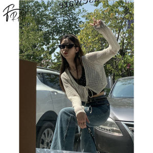 FRAN V-neck Knitted Sweater Women Thin Spring New Short Style Sun Protection Cardigan COD
