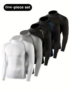 1PCS Men Running T shirt Quick Dry Bodybuilding Sport Shirt Long Sleeve Compression Top Fitness Tight Rashgard Gym T-Shirt Men