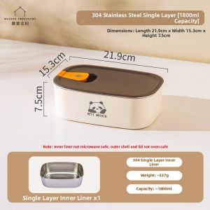 MODERN SWEETHOME | Microwave-Safe Insulated 304 Stainless Steel Divided Lunch Box