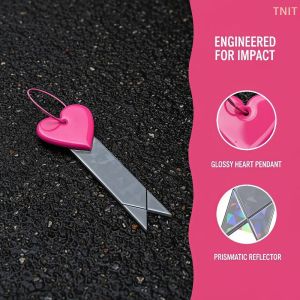 OUHOE | 1Pc Bicycle Seat Cushion Reflective Strip Heart Shaped PVC Tail Light High Visibility For Night Riding Bicycles Backpacks Helmet