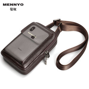 Mennyo กระเป๋าใส่มือถือกระเป๋าผู้ชายกระเป๋าสะพายไหล่เดียวหนังวัวหนังแท้เคสใส่โทรศัพท์กระเป๋าคาดเอวสวมเข็มขัดกระเป๋าสะพายข้างใบเล็กมินิ