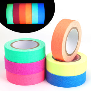 Fluorescent Cotton Tape Neon Gaffer Party Decoration Tape Safety Warning Stickers UV Tape Wedding Home Decorations