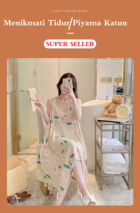 Baju Tidur Rok Wanita Longgar Panjang Katun /Daster/Piyama Dress Jumbo Ukuran Kimono Lingerie