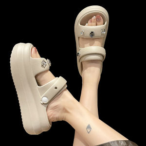 Giày Cao Gót Đế Dày Đế Xuồng Đế EVA Thời Trang Mùa Hè Cho Nữ Đi Biển Đế Ngoài Chống Trượt Đế Trong PU Giày Đế Xuồng La Mã