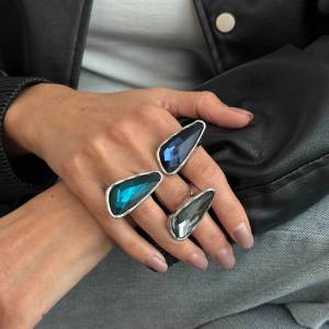 Salircon 3 Colors Trendy Geometry Acrylic Open Rings Women 2026 New Year Trend Delicate Knuckle Ring Party Jewelry Couple Gift