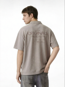 Jack Jones | Cotton Mens Summer Short Sleeve Loose Letter Embroidery Trendy Polo Shirt