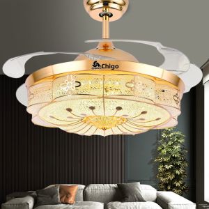 Chigo | Crystal Hidden Fan Light