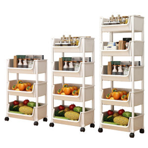 【HOSPORT】Multi-Tier Snacks Trolley with Wheel Kitchen Storage Trolley for Kitchen Bathroom Living Room Office【1-3 days delivery】