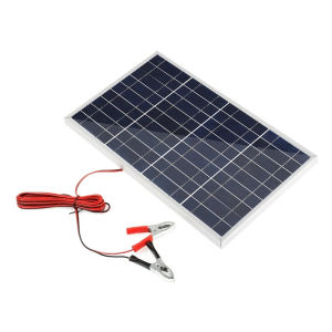 Bộ Sạc Năng Lượng Mặt Trời Di Động 100W Với Kẹp Pin Tấm Pin Silicon Đơn Tinh Thể 18V Sạc Trực Tiếp Cho Xe Hơi 12V RV Thuyền Trạm Điện