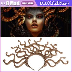 Halloween Vintage Women Snake Costume Headband Ancient Greek Mythology Snake Decor Head Hoop Adult Cosplay Snake Headwear