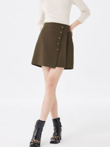 Vero Moda High Waist Asymmetrical Simple Fashionable Midi Skirt Pure Color Versatile Polyester Blend Spring Summer 2024