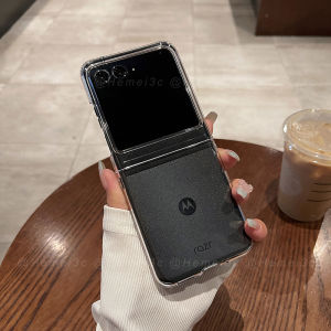 ฝาครอบเคสโทรศัพท์ PC แบบแข็งบางเฉียบโปร่งใสสำหรับ Motorola Razr 40