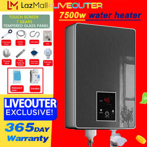 LIVEOUTER Water Heater For Shower LCD Touch Screen 6500W Instant Heating Automatic Temperature Control For Bathroom