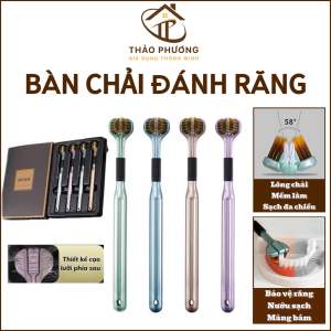 Bàn Chải Đánh Răng Hộp 4 Chiếc 3 Chiều Thế Hệ Mới Lông Mềm Mại Làm Sạch Kẽ Răng Cao Cấp
