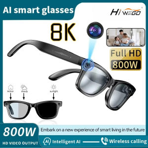 HIWEGO New Smart Glasses 8MP HD Camera AI Glasses Photo Video Recording Waterproof Mini Anti-blue Camera Glasses for Man Women