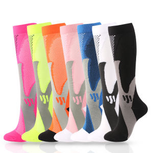 1Pair Soccer Shin Guards Compression Socks for Women MenCalf Compression Stockings 20-30mmHg for RunningNursesShin SplintGym