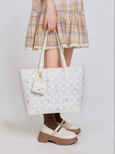 Miffy | Stylish Large Capacity Commuter Tote Bag Plaid Design