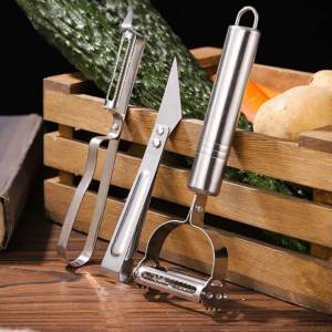 Stainless Steel Potato Cucumber Carrot Grater Julienne Peeler Vegetable Fruit Peeler Double Planing Grater for Kitchen