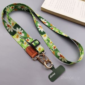Long Crossbody Painted Phone Strap Outdoor Travel Anti-loss Chain Camera Cover Durable Nylon Woven Material Vintage Pattern