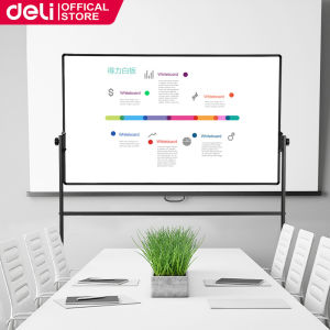 Deli Mobile Whiteboard With Stand 900x1500mm 35Inx59In Black E7883
