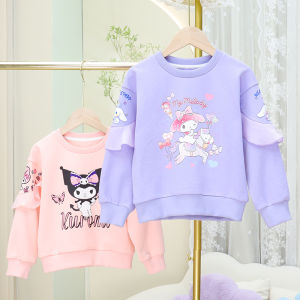 Autumn 2024 New Style Long Sleeve Hoodie for Girls Casual Comfortable Overhead Baby Outwear Cute Fashionable Children Clothes