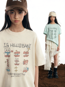LOVESASAKIDS | Soft Vintage Cat Print Loose T-Shirt