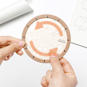 Kokuyo Rotating Template Ruler Multi-Functional Drawing Student Supplies Notebook Accessories round Ruler Measurement Tools
