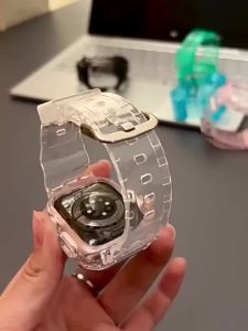 Clear Band+Case For Huawei Watch Fit 5/5 Pro Sports Bracelet Transparent Silicone Strap For Huawei Fit3 Fit4 Fit 5 Pro Watchband