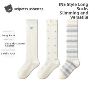 Usbettas | Girls Lace Princess Long Tube Summer Thin Socks S