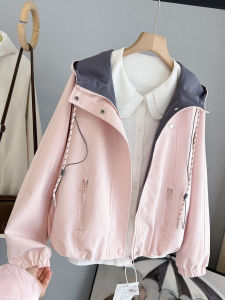 LIYANGANG | Spring Fashion Loose Fitted Anorak Short Jacket With Hood and Color Block