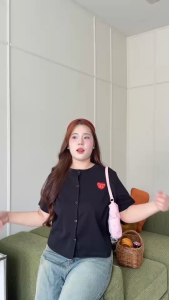 เสื้อยืดสาวอวบ 💋ผ้ายูนิโคล่ยืดเยอะ นิ่มใส่สบายมาก ดีเทลปักน้องหัวใจตรงอกน่ารักมาก ✨สาวพลัสไซส์ก็สวยได้✨