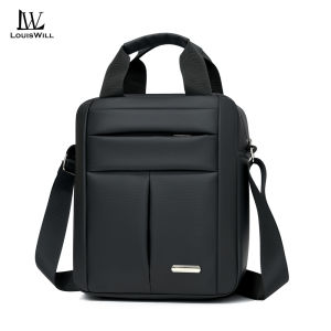 LouisWill Men Bag Fashion Shoulder Bag Waterproof Multi-Compartment Large Capacity Business Bag Briefcase Multi-Functional Casual Cross Body Bag Street Handbag