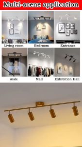 4 Heads Nordic Luxury Light Gold Ceiling Lamp Living Room Clothing Store Fixture LED Spotlight
