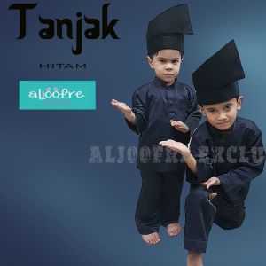 Tanjak Tengkolok Hitam boleh laras Siap Jahit Adjustable utk bayi budak kanak-kanak dewasa khatan aqiqah pengapit Mat Kilau