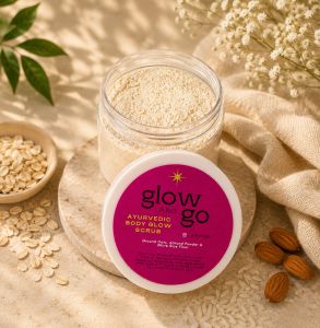 Ayurvedic Body Glow Scrub - Ground Almonds Almond Powder - Natural Exfoliating Body Scrub - Glow and Go