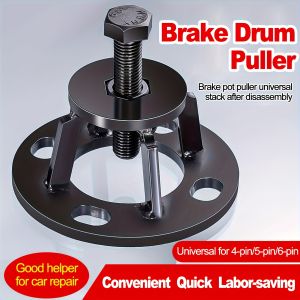1pc Black Brake Drum Removal Tool Rear Axle Half Shaft Puller Wheel Bearing Extractor 4-Hole Wheel Hub Puller