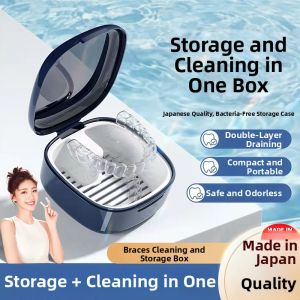 TINGYA | Portable Denture Retainer And Invisible Braces Cleaner Case