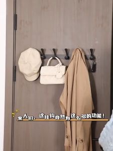 Gantungan Baju Pintu Bor Bebas Pengeboran Aluminium Tebal Gantungan Pintu Kait Pakaian Gantungan Dinding Penyimpanan Kamar Mandi Toilet Rak Organizer Hook 4 5 6 8 Kait Abu-abu