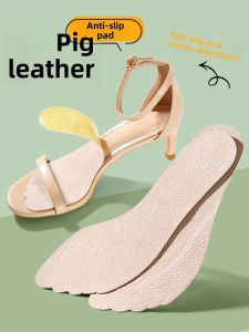 Summer Invisible Sweat Absorbent Pigskin Shoe Insoles Thin Slip Resistant Pads for Sandals High Heels Odor Control Footwear Accessories