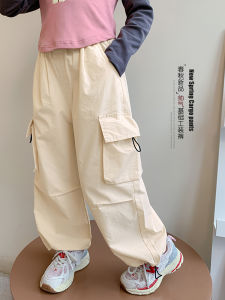 Girls Workwear Pants Spring Autumn Style Childrens Casual Sports Fashionable Korean Version Autumn Leisure Trousers