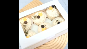 2/4/6 Holes Cupcake Box with Holder Muffin Pastry Cake Box Packaging Case for Wedding Birthday